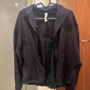 lululemon athletica Black Hooded Zip-Up Windbreaker Jacket